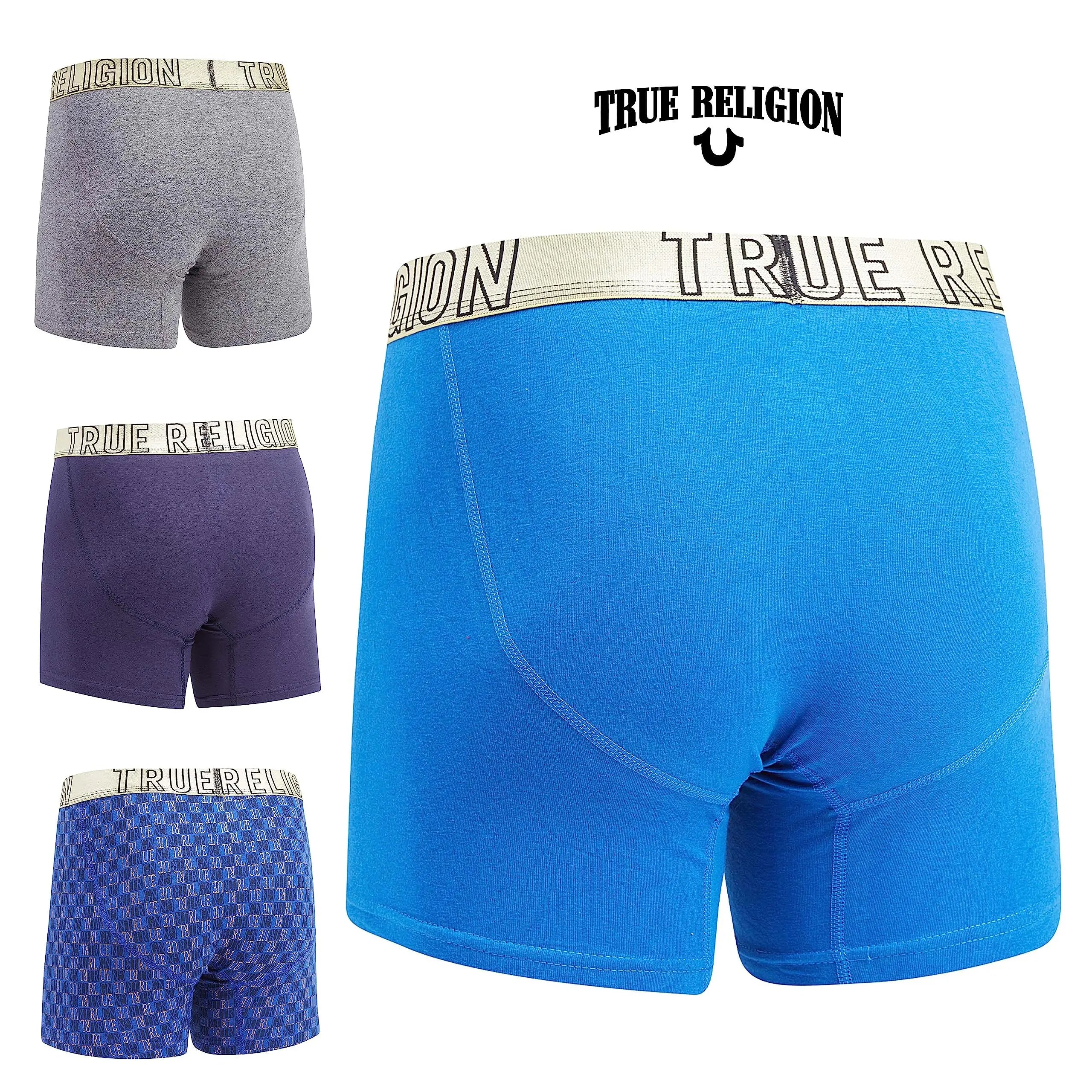 True Religion Mens Boxer Briefs Cotton Stretch Underwear for Men Pack of 4 Dri Fit Athletic