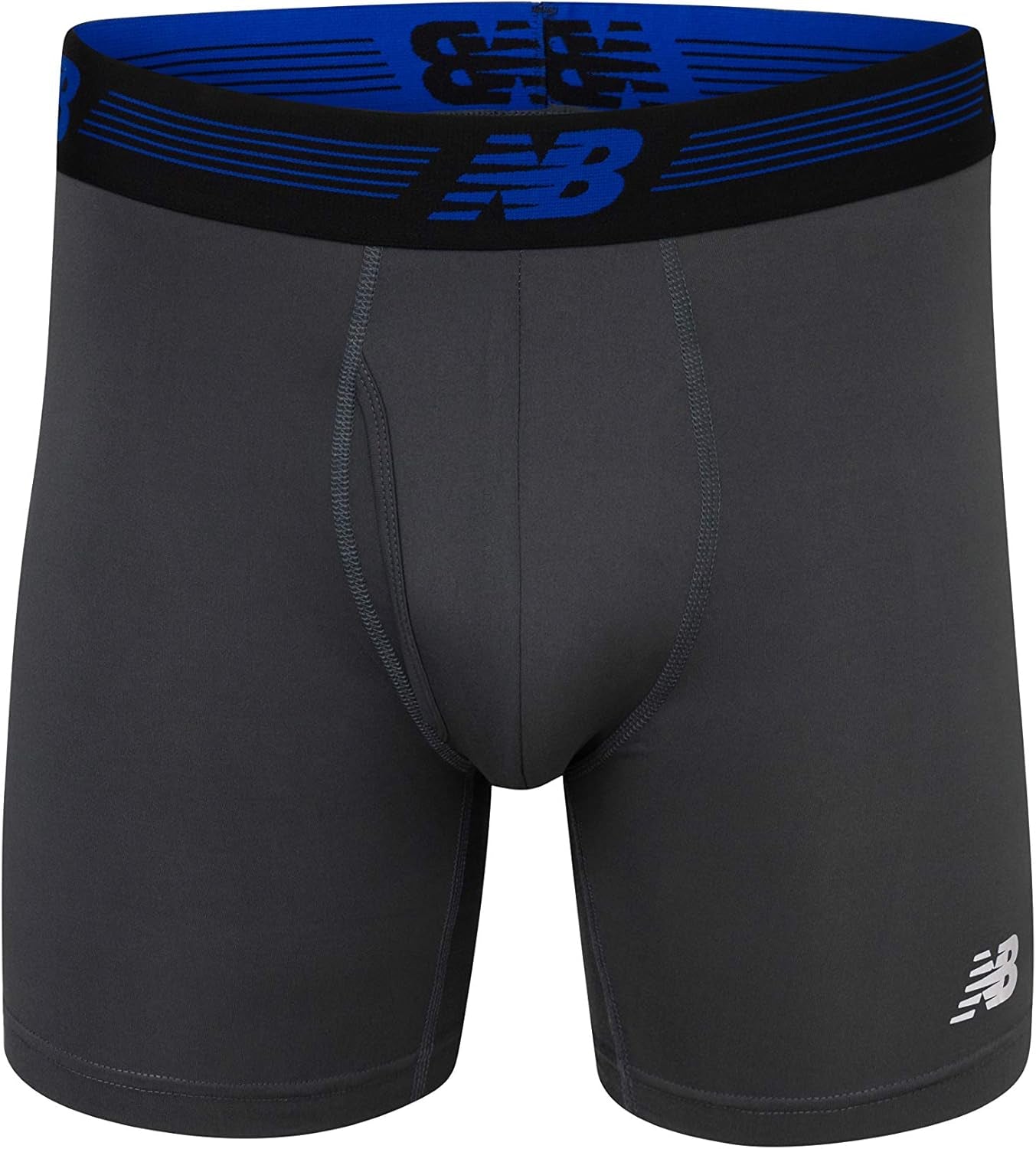 New Balance Men'S Performance Boxer Briefs with Fly, Breathable Stretch Underwear, Moisture Wicking, Soft Waistband (3 Pack)