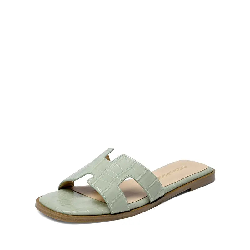 【Live Exclusive】Dream Pairs Women'S Cut-Out Strap Light Sole Comfort Slip-On Flat Slide Sandals for Spring Summer Footwear Girl