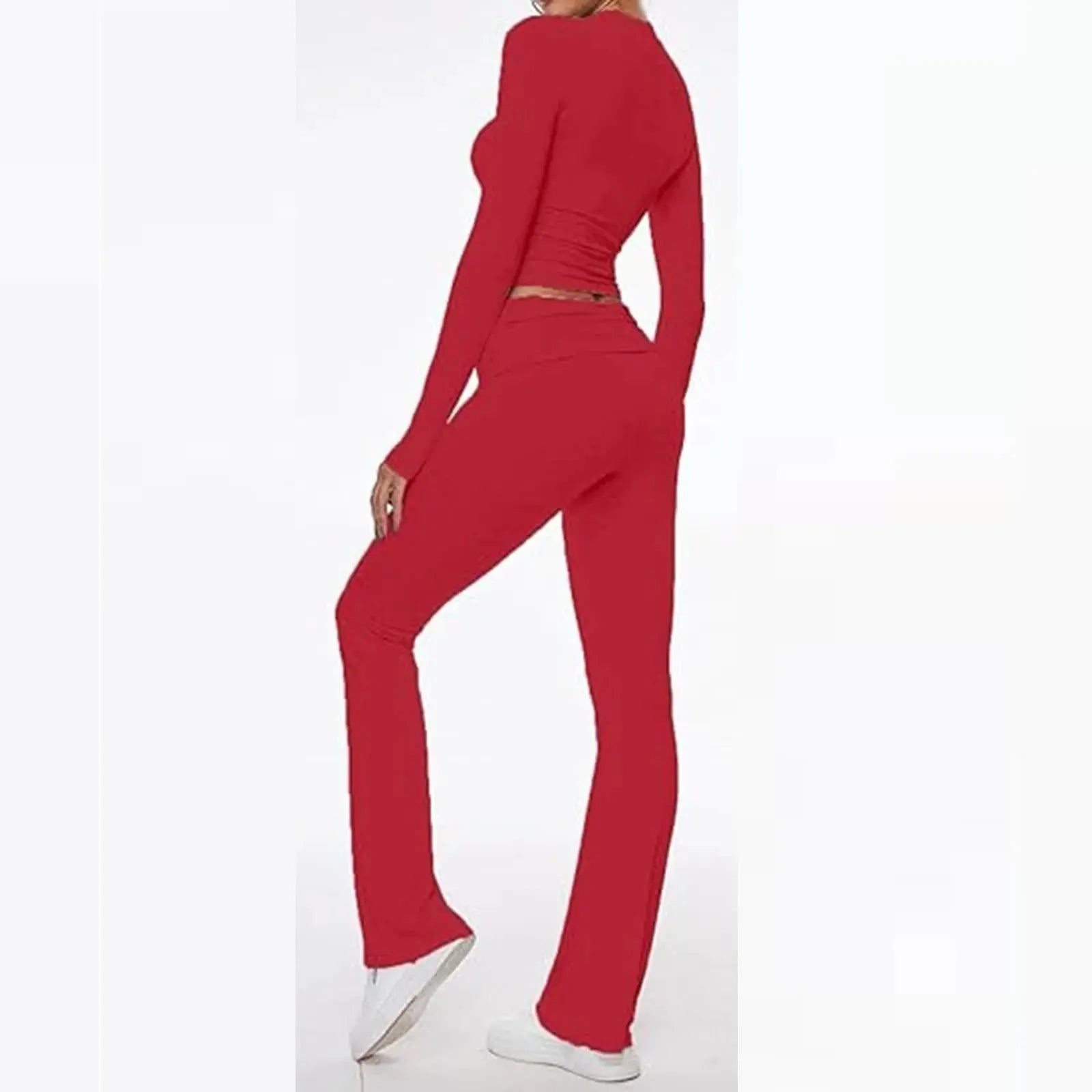 Women Yoga Sets Workout 2 Pieces Seamless Sportswear Gym Clothing Tracksuit Long Sleeve