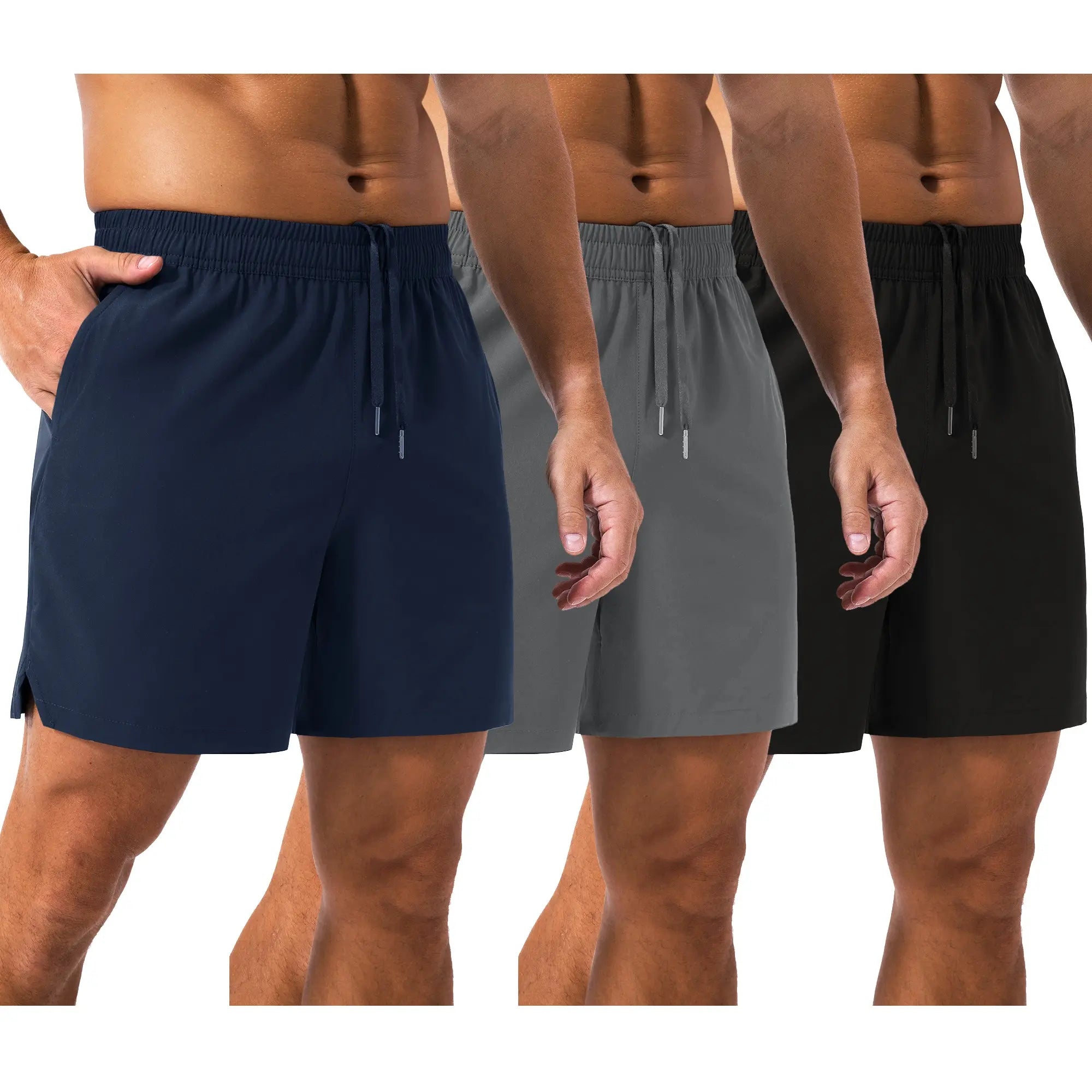 MAGCOMSEN 3 Pack Men'S Running Shorts 5" Quick Dry Lightweight Workout Shorts with Pockets for Gym Athletic Sport Outdoorfun
