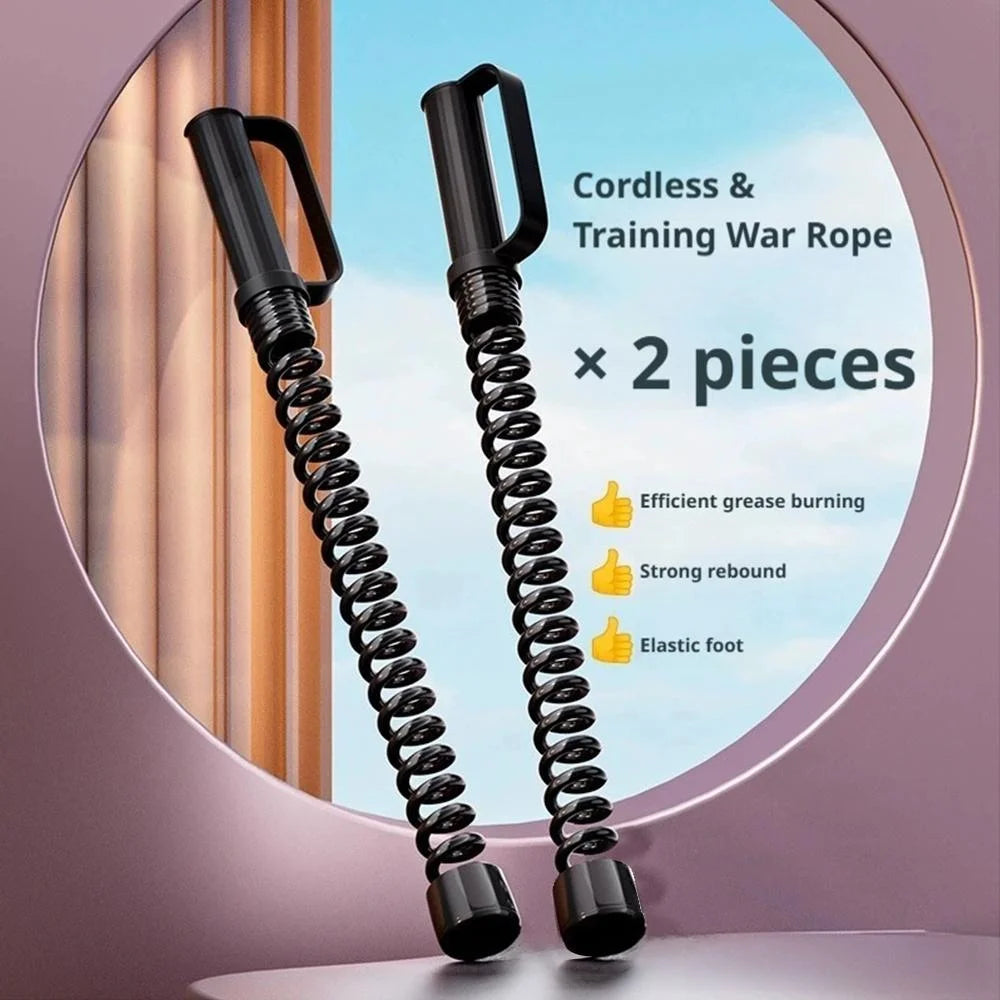 2Pcs Weighted Ropeless Battle Ropes for Home Gym, Cordless Training Rope Fitness Equipment for Men & Women, Weighted Workout Ropes for Advanced Workouts and Core Muscle Building