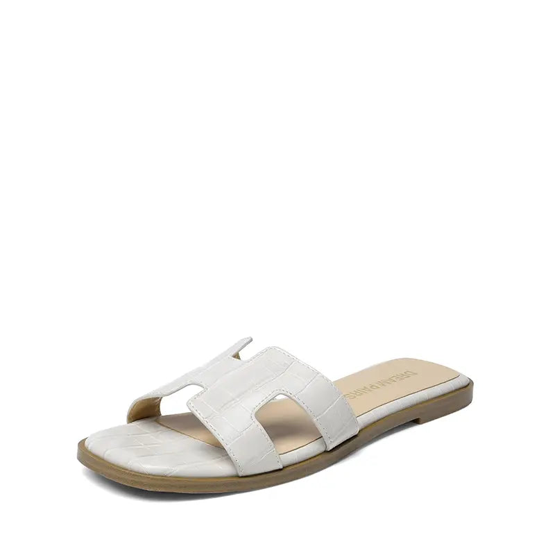 【Live Exclusive】Dream Pairs Women'S Cut-Out Strap Light Sole Comfort Slip-On Flat Slide Sandals for Spring Summer Footwear Girl
