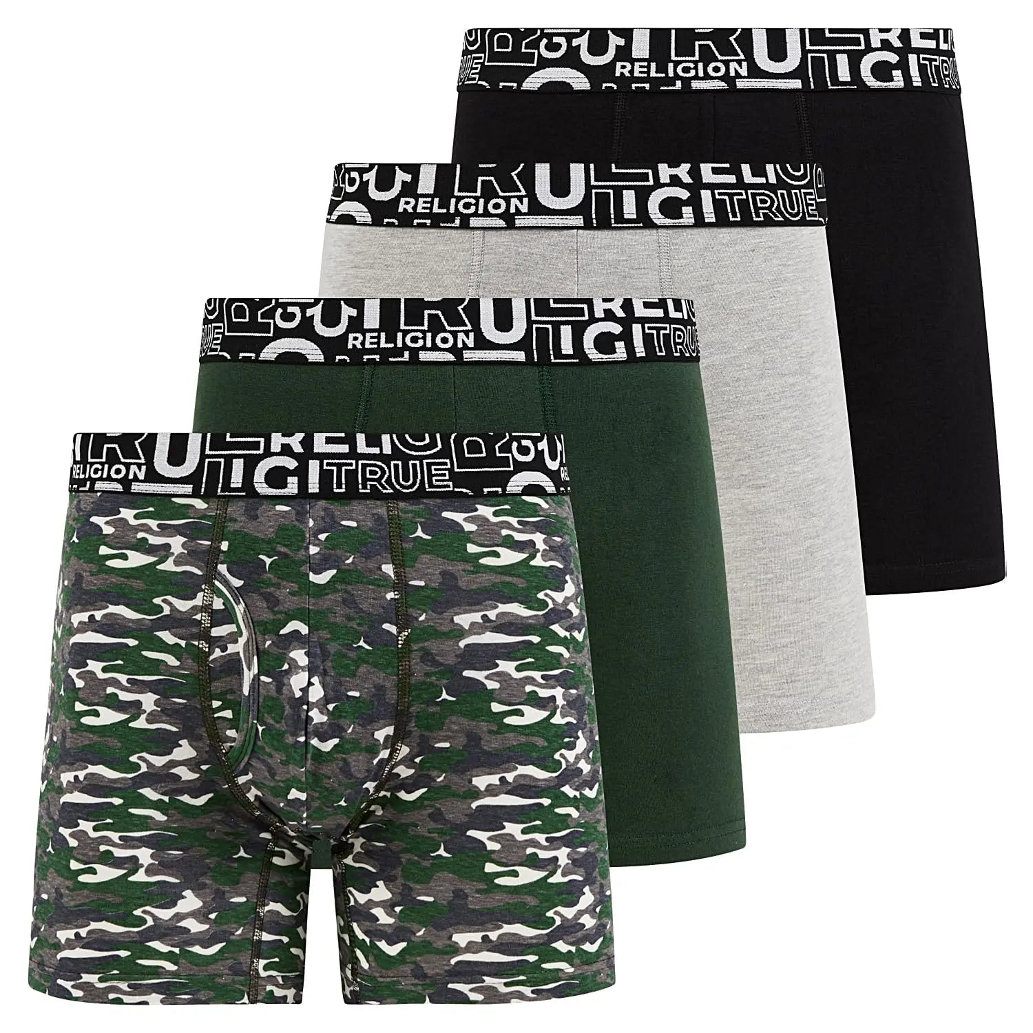 True Religion Mens Boxer Briefs Cotton Stretch Underwear for Men Pack of 4 Dri Fit Athletic
