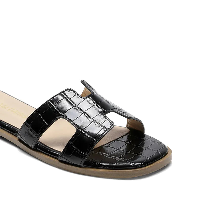 【Live Exclusive】Dream Pairs Women'S Cut-Out Strap Light Sole Comfort Slip-On Flat Slide Sandals for Spring Summer Footwear Girl
