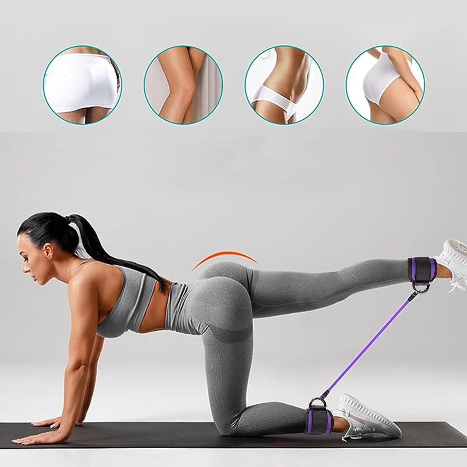 Ankle Resistance Bands with Cuffs Ideal for Glutes,Legs,And Core Workouts, Kickback Ankle Strap Set for Women Men,Ankle Bands for Working Out Home Sports Equipment