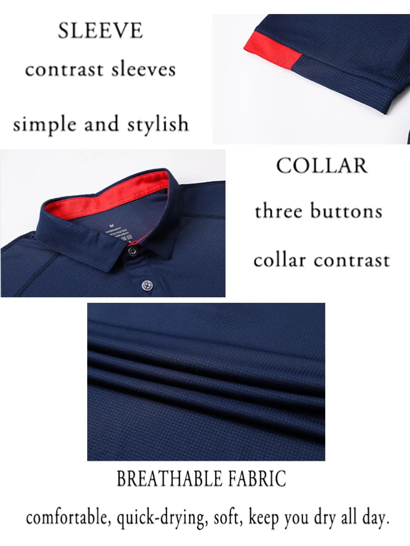 3/5 Pack Mens Solid Color Sport Polo Shirts Short Sleeve Workout Golf Tennis T Shirt Quick Dry Moisture-Wicking Fabric Athletic Fitness Polo Shirts Summer