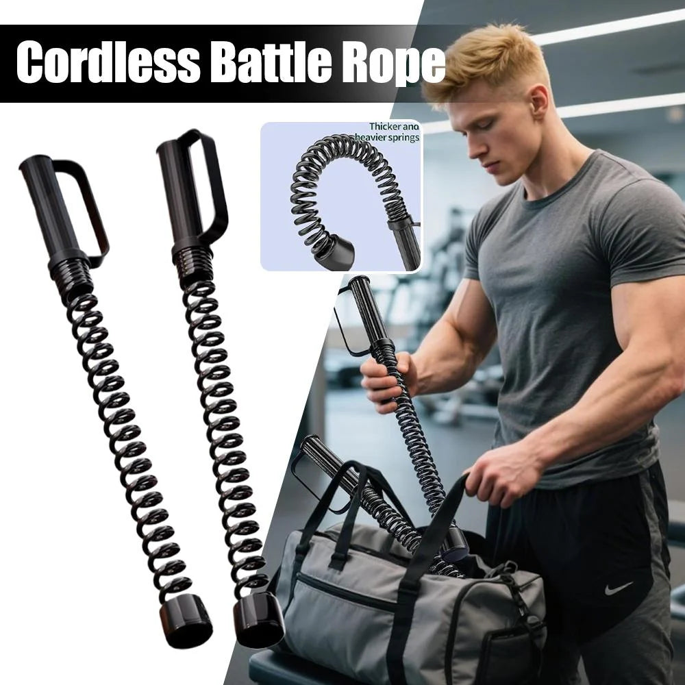 2Pcs Weighted Ropeless Battle Ropes for Home Gym, Cordless Training Rope Fitness Equipment for Men & Women, Weighted Workout Ropes for Advanced Workouts and Core Muscle Building