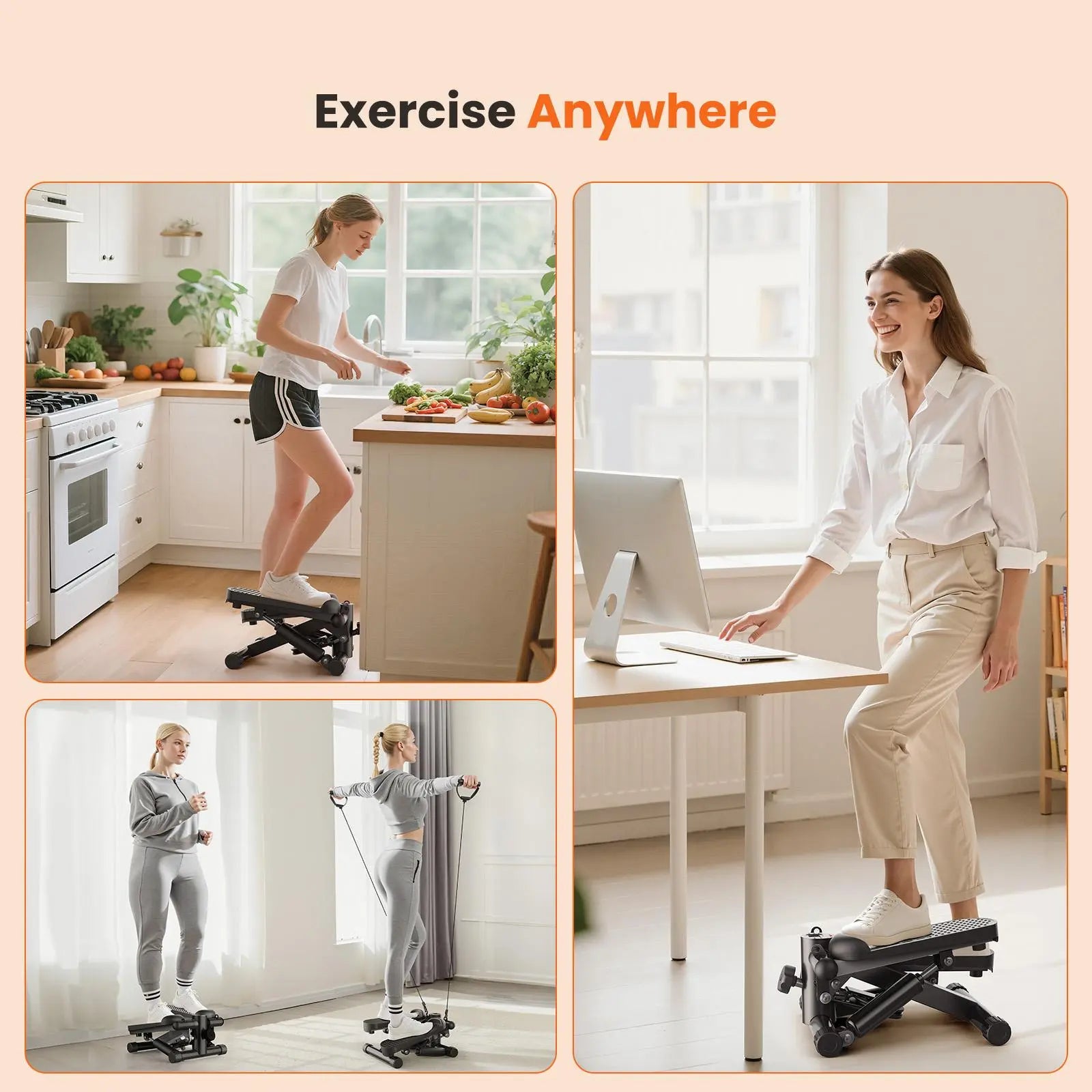 Twist Mini Fitness Equipment, Home Fitness Pedal, with Resistance Band Pedal, Home Fitness Equipment