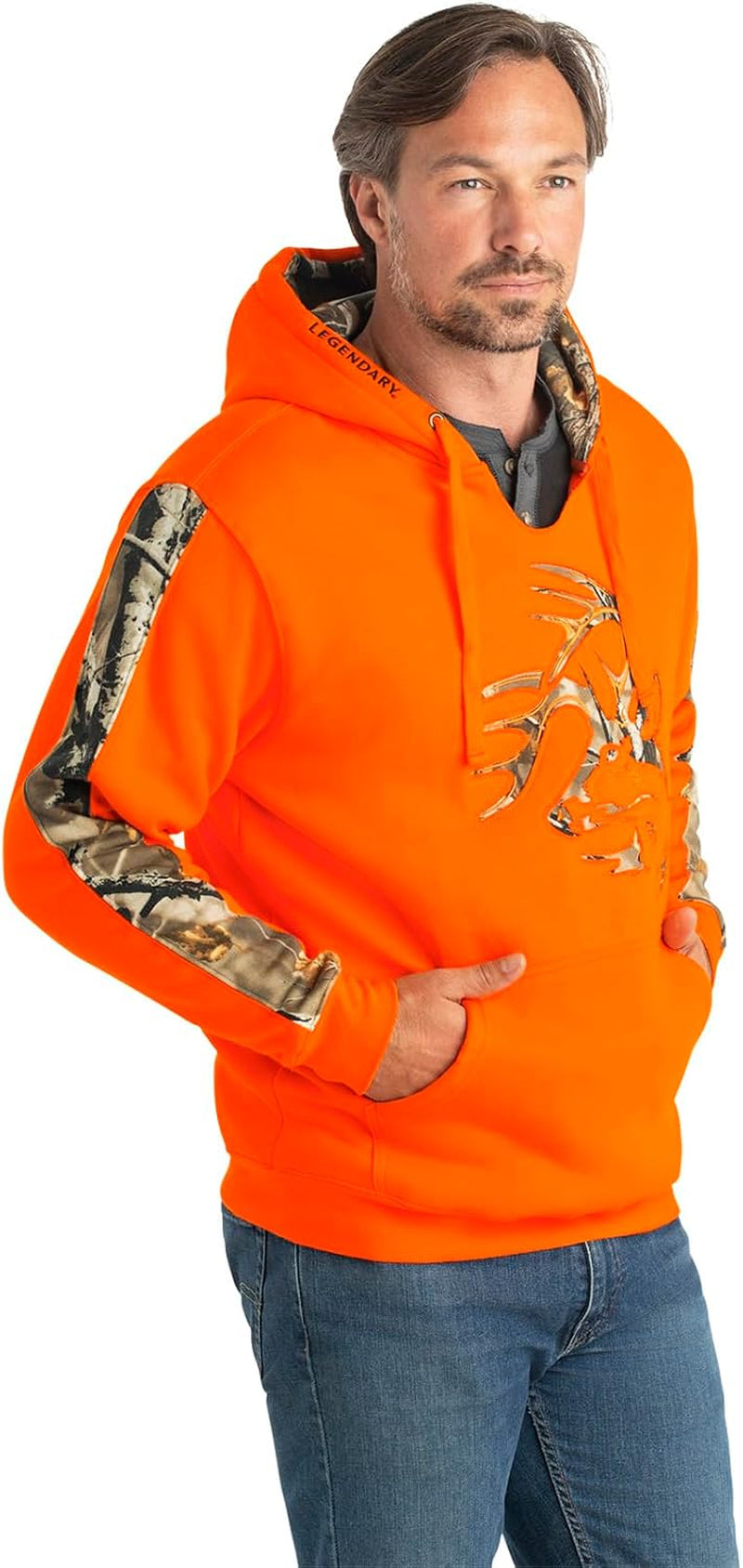 Mens Plaid Camo Pullover Hoodie
