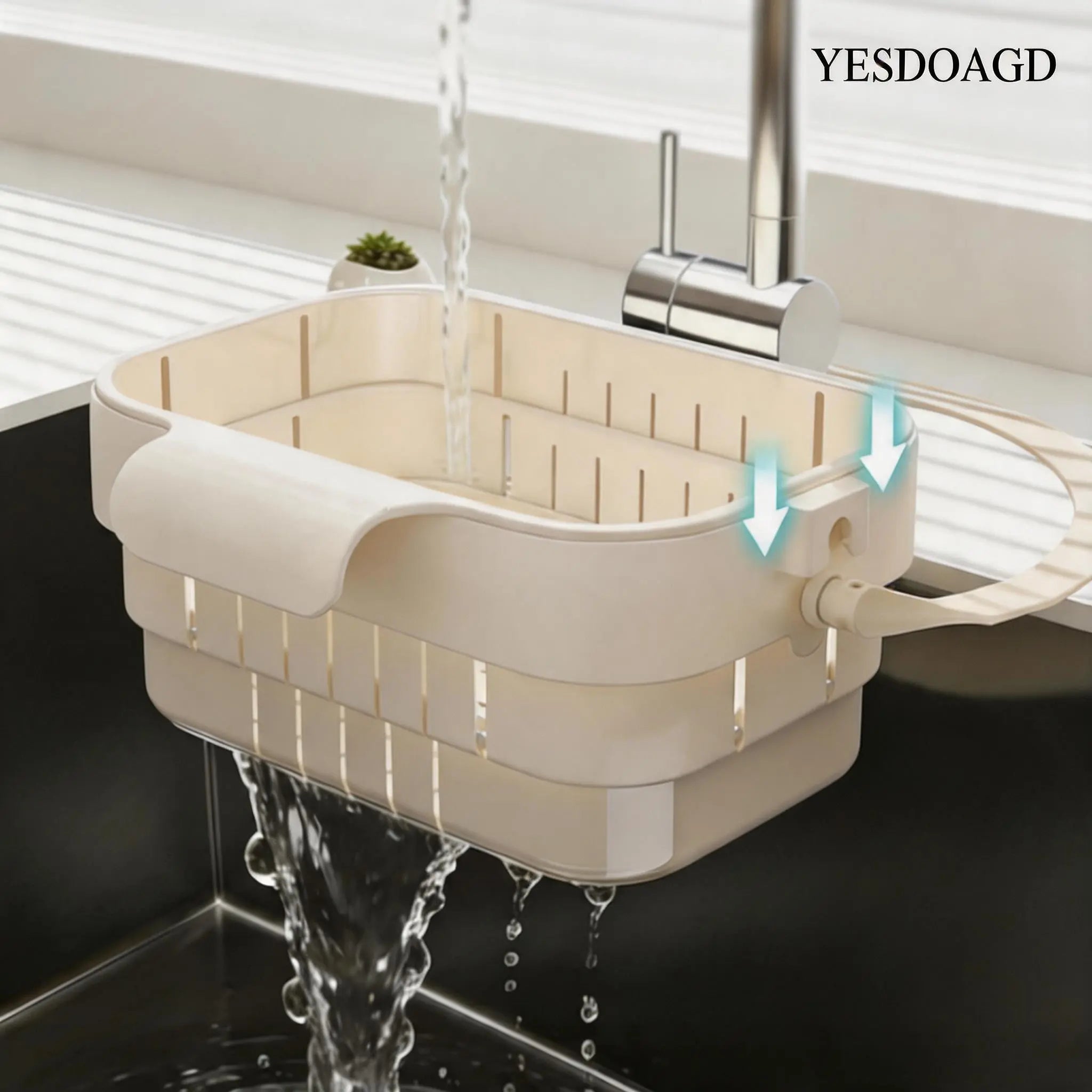YESDOAGD Adjustable Kitchen Sink Strainer Basket, Foldable Drain Filter & Food Catcher for Leftovers, Prevents Sink Clogs-B, Sink Sieve, Collapsible Strainers for Kitchen-B