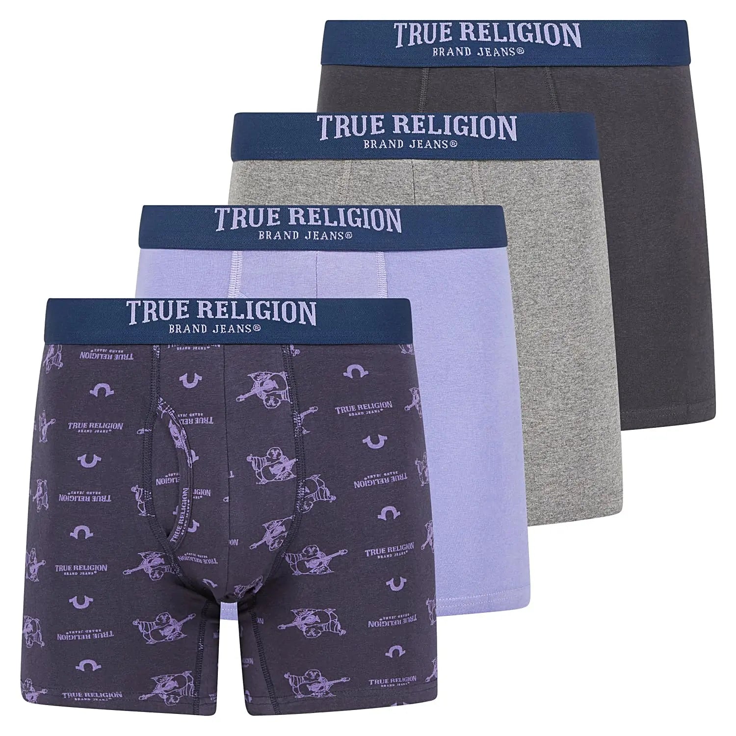 True Religion Mens Boxer Briefs Cotton Stretch Underwear for Men Pack of 4 Dri Fit Athletic