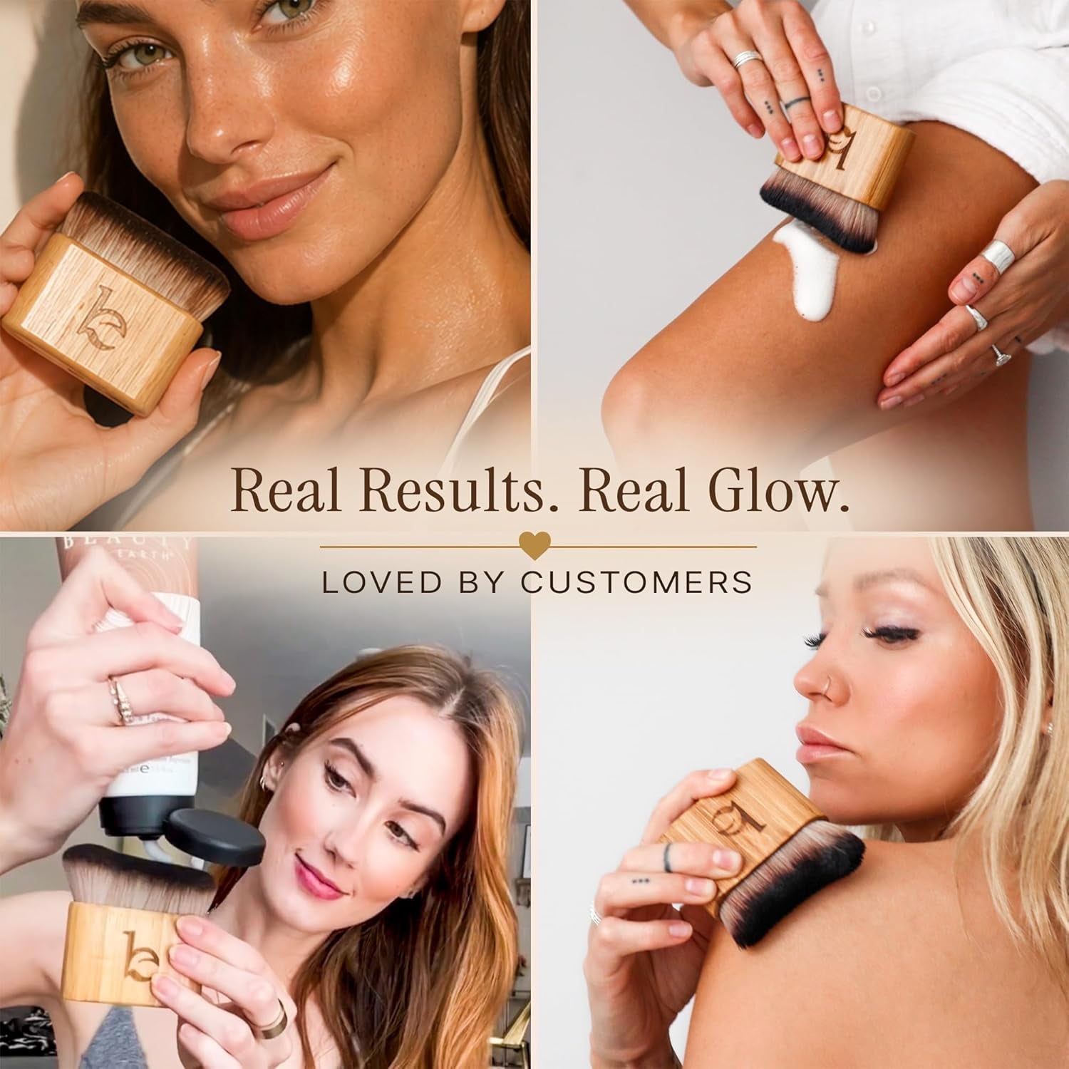 Ultra Soft Self Tanner Brush - Kabuki Brush for Body Foundation & Makeup, Blending Applicator for Tanner, Self Tanning Mitt, Achieves Sunless Streak-Free Fake Tan, Durable & Easy to Clean