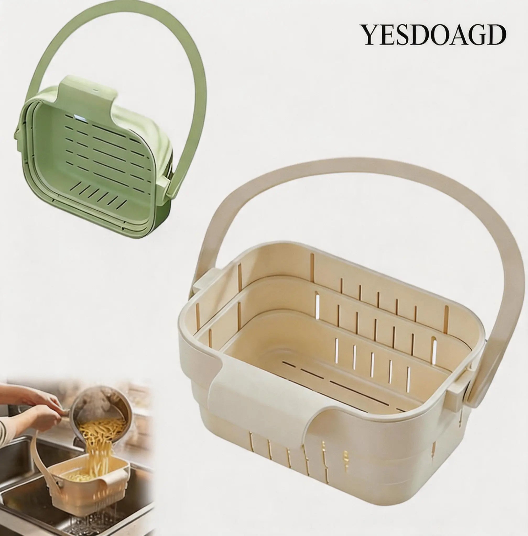 YESDOAGD Adjustable Kitchen Sink Strainer Basket, Foldable Drain Filter & Food Catcher for Leftovers, Prevents Sink Clogs-B, Sink Sieve, Collapsible Strainers for Kitchen-B