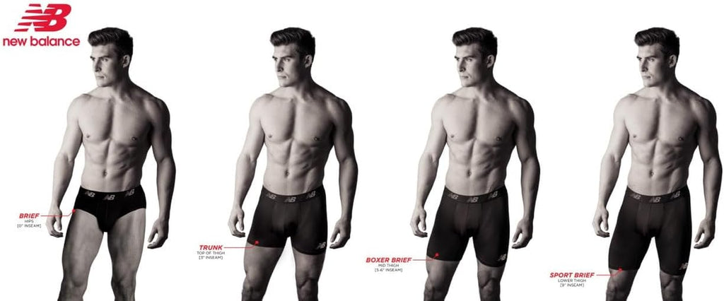 New Balance Men'S Performance Boxer Briefs with Fly, Breathable Stretch Underwear, Moisture Wicking, Soft Waistband (3 Pack)