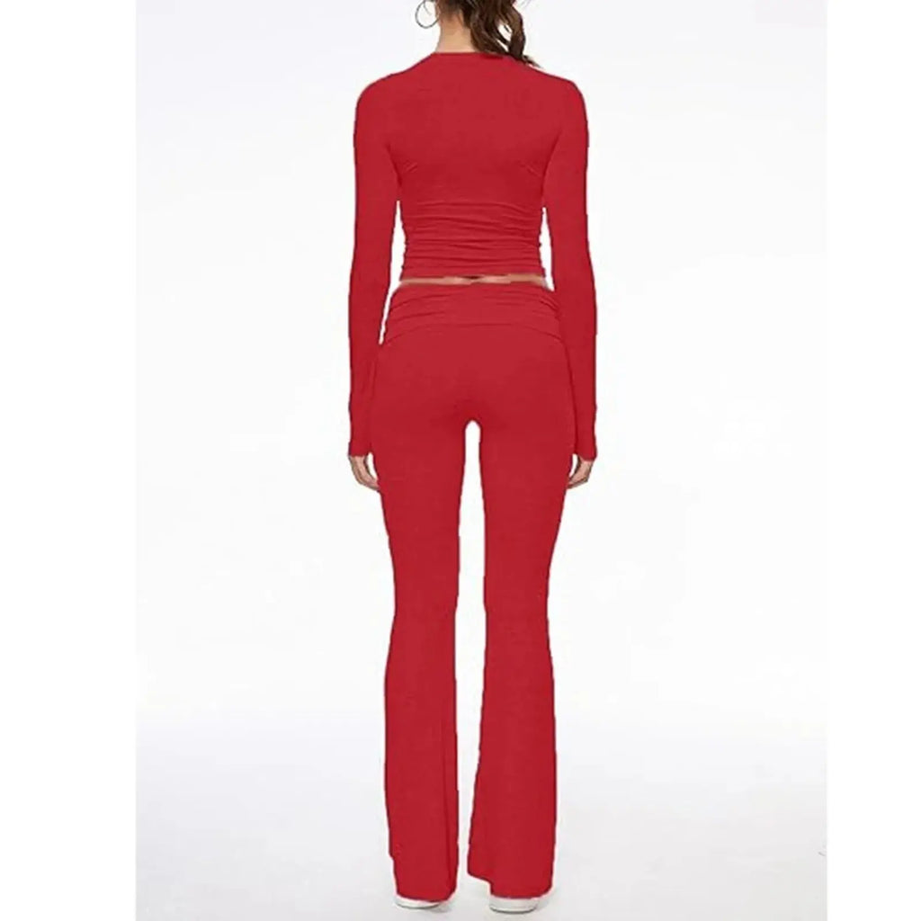 Women Yoga Sets Workout 2 Pieces Seamless Sportswear Gym Clothing Tracksuit Long Sleeve
