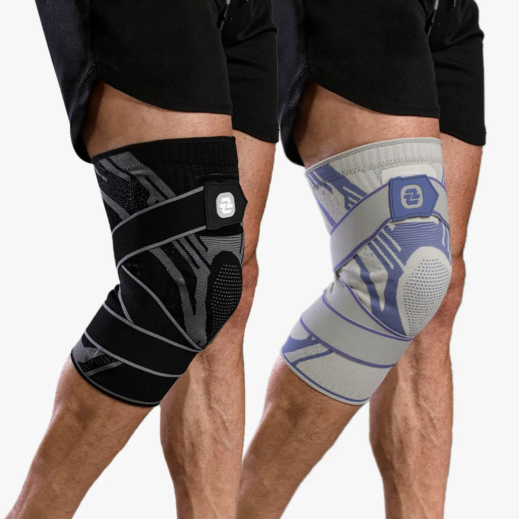Nebility Mens Adjustable Compression Knee Brace with 360° Seamless Breathable Support, Non-Slip Design, Shock-Absorbing Pad, Elastic 4-Way Stretch Knit for Running, Hiking, Fitness and Knee Protection，Fathersdaygift