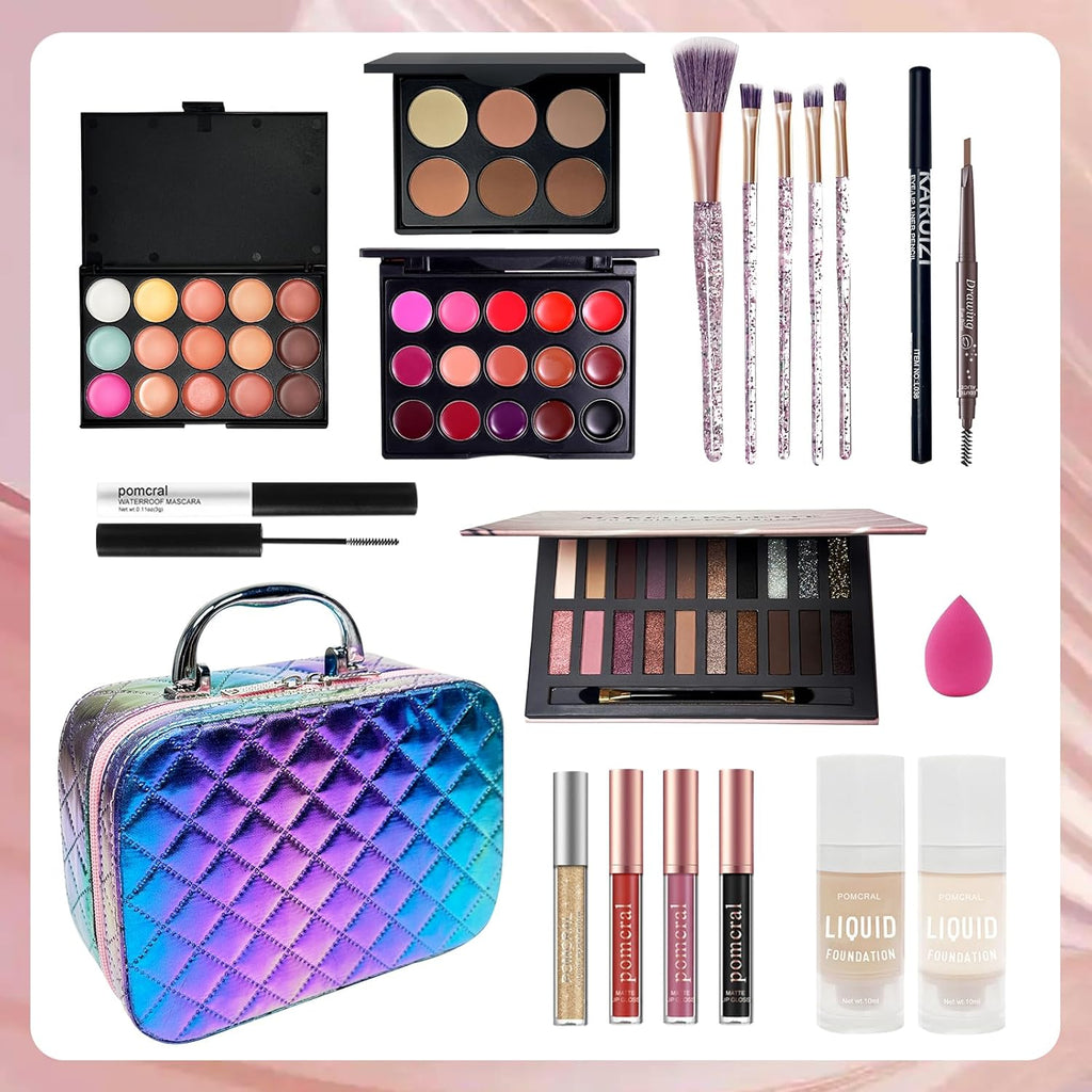 Travel Makeup Kit, Makeup Sets for Women, Makeup Kit for Girls 10-12, Kids Makeup Sets for Girl 5-8,Makeup Gifts for Girls Beginners,Teens