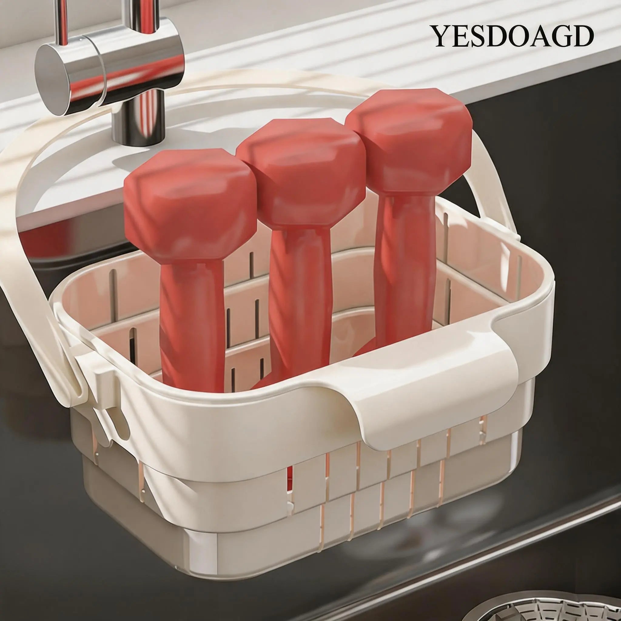 YESDOAGD Adjustable Kitchen Sink Strainer Basket, Foldable Drain Filter & Food Catcher for Leftovers, Prevents Sink Clogs-B, Sink Sieve, Collapsible Strainers for Kitchen-B