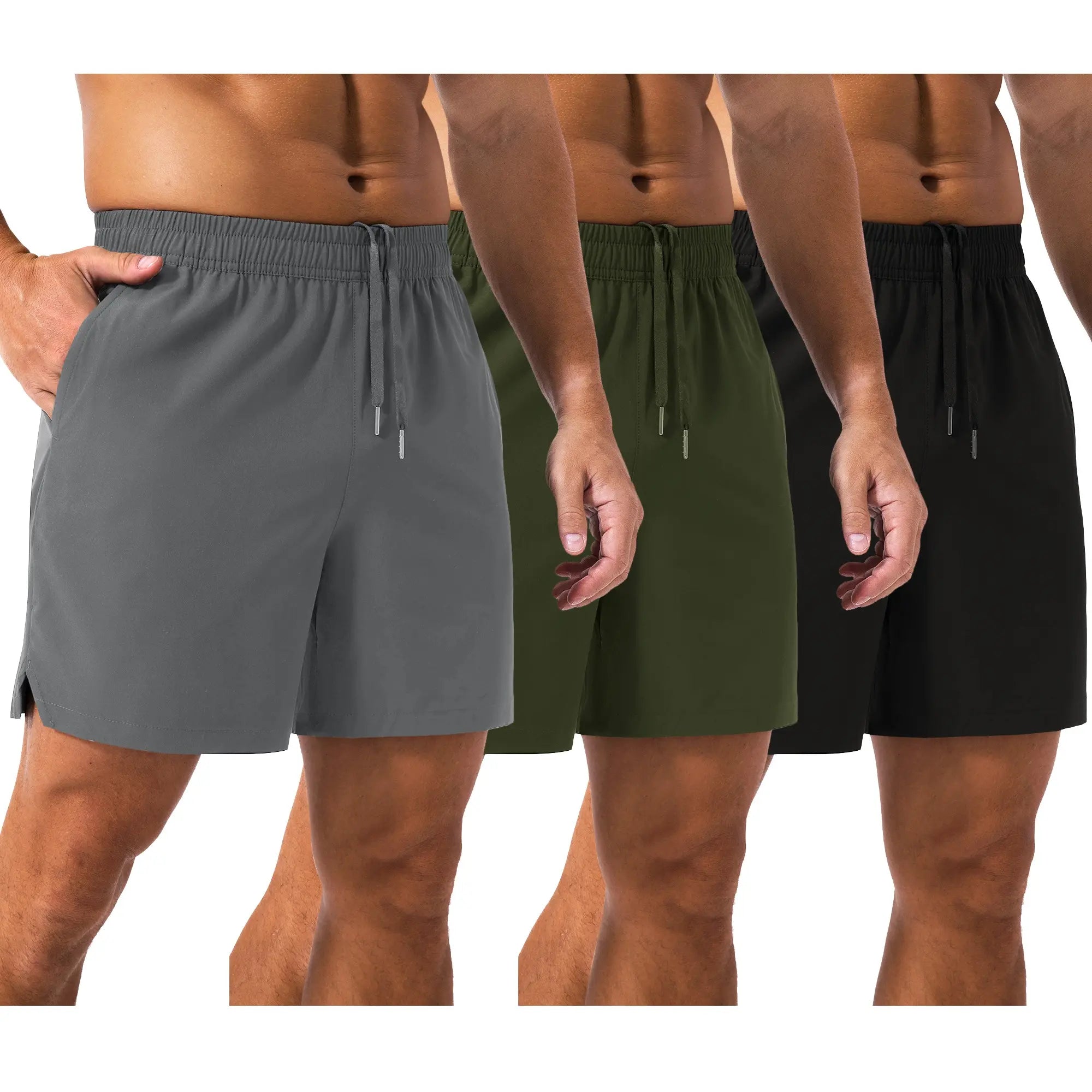 MAGCOMSEN 3 Pack Men'S Running Shorts 5" Quick Dry Lightweight Workout Shorts with Pockets for Gym Athletic Sport Outdoorfun