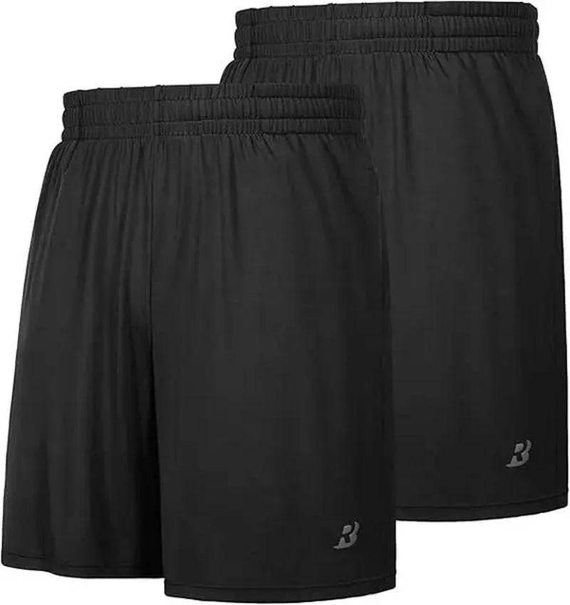Roadbox Workout Shorts Men Athletic Gym Running Basketball Shorts for Men 7 Inch with Pocket for Fitness Sports 2Pack