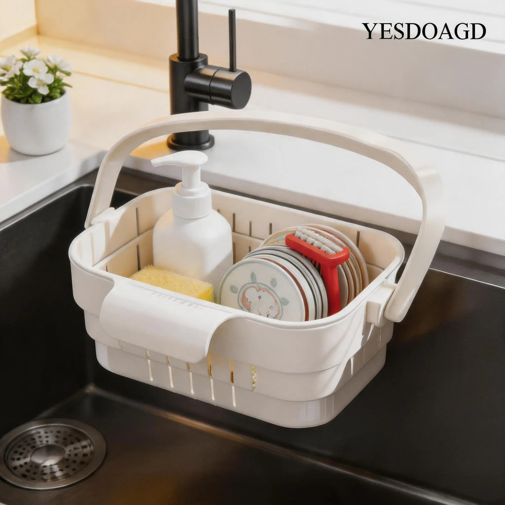 YESDOAGD Adjustable Kitchen Sink Strainer Basket, Foldable Drain Filter & Food Catcher for Leftovers, Prevents Sink Clogs-B, Sink Sieve, Collapsible Strainers for Kitchen-B