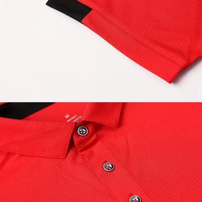 3/5 Pack Mens Solid Color Sport Polo Shirts Short Sleeve Workout Golf Tennis T Shirt Quick Dry Moisture-Wicking Fabric Athletic Fitness Polo Shirts Summer