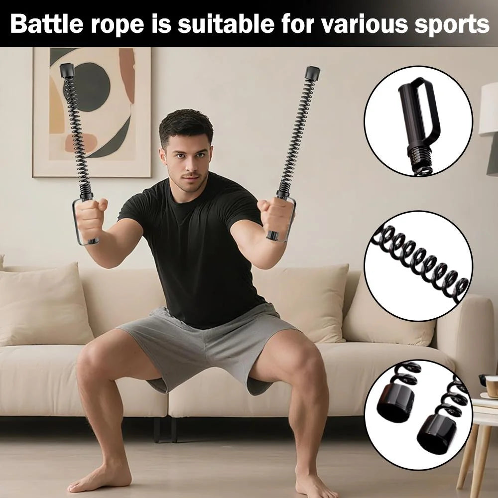 2Pcs Weighted Ropeless Battle Ropes for Home Gym, Cordless Training Rope Fitness Equipment for Men & Women, Weighted Workout Ropes for Advanced Workouts and Core Muscle Building