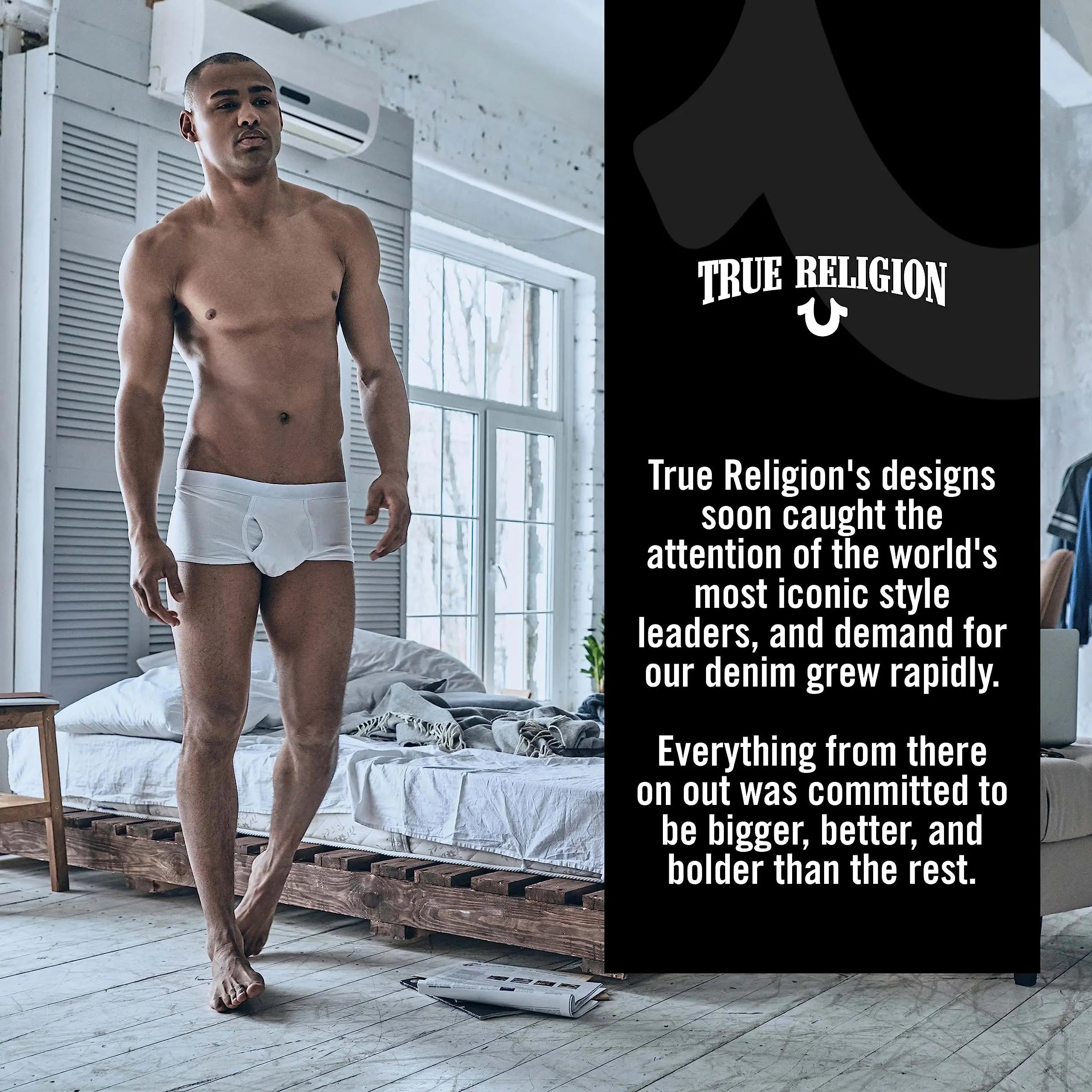 True Religion Mens Boxer Briefs Cotton Stretch Underwear for Men Pack of 4 Dri Fit Athletic