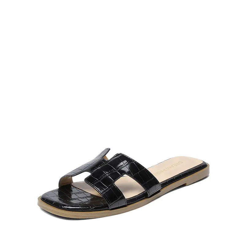 【Live Exclusive】Dream Pairs Women'S Cut-Out Strap Light Sole Comfort Slip-On Flat Slide Sandals for Spring Summer Footwear Girl