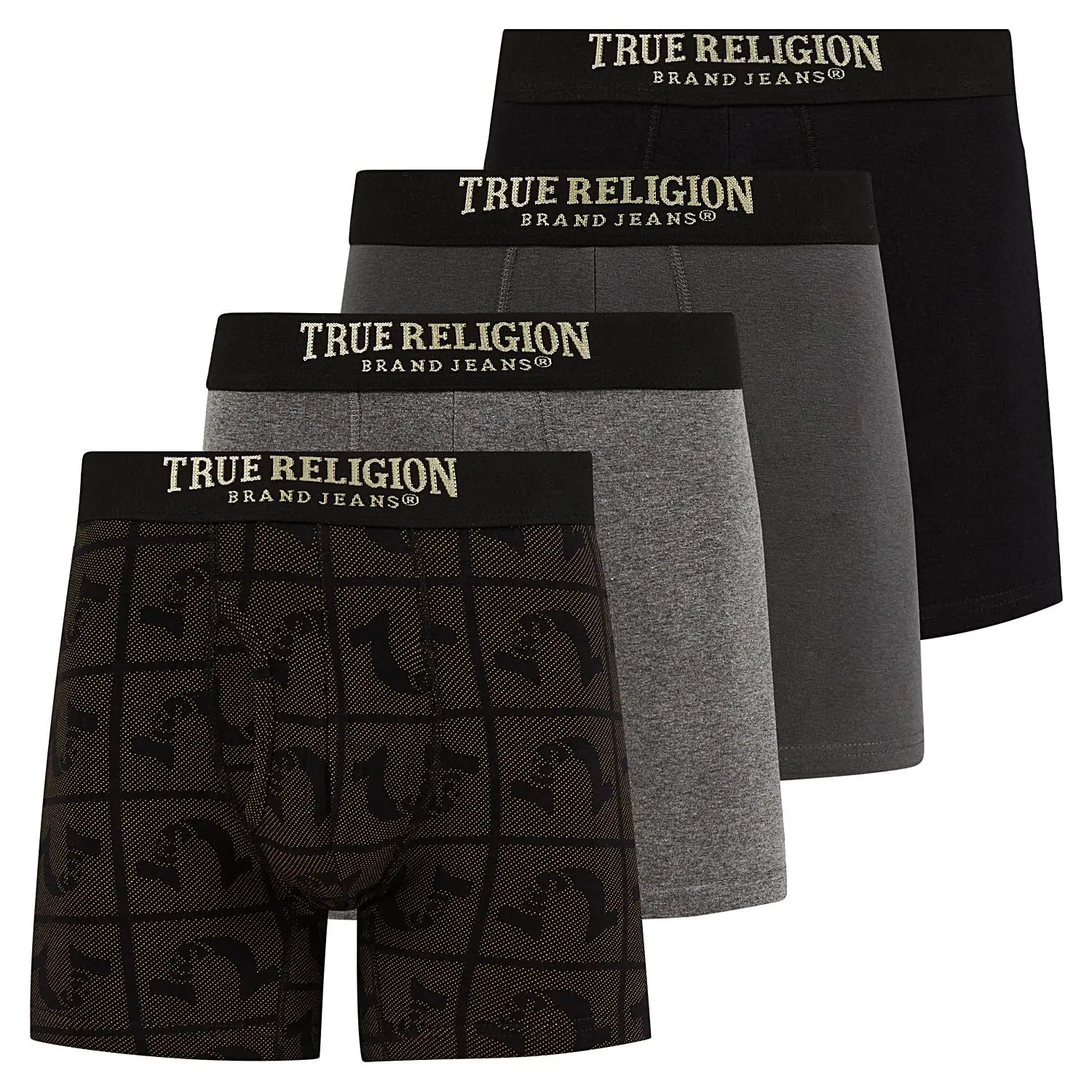 True Religion Mens Boxer Briefs Cotton Stretch Underwear for Men Pack of 4 Dri Fit Athletic